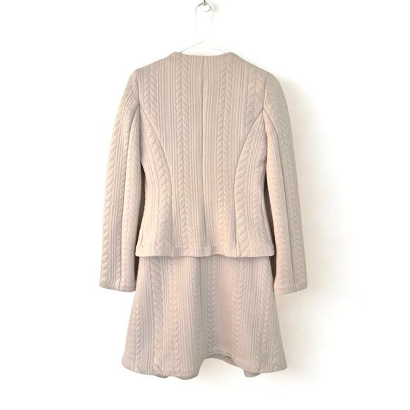 Emporio Armani Dress Jacket Cable Knit Effect Fit Flare Suit Career Office Siren - Picture 2 of 12